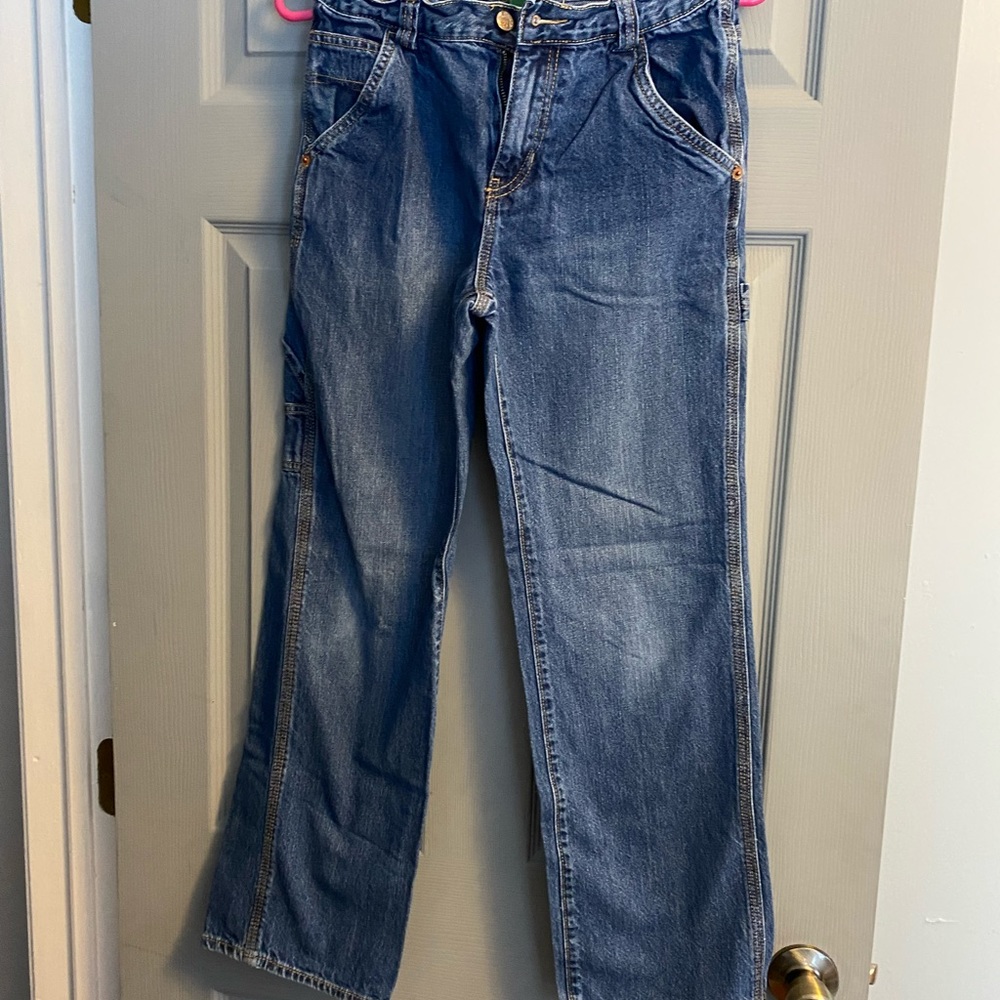 Children’s place utility jeans. Size 14. Adjustable waist. EUC